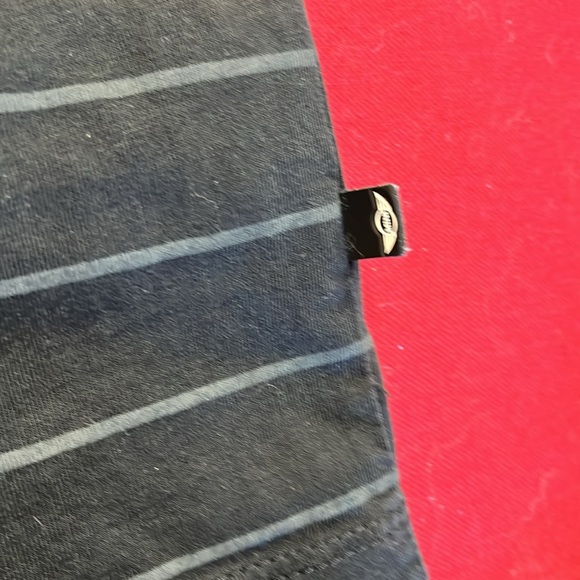 Mini Cooper BLACK Polo Shirt GRAY STRIPES Aqua white wide stripes COTTON mens Lg - Picture 4 of 12